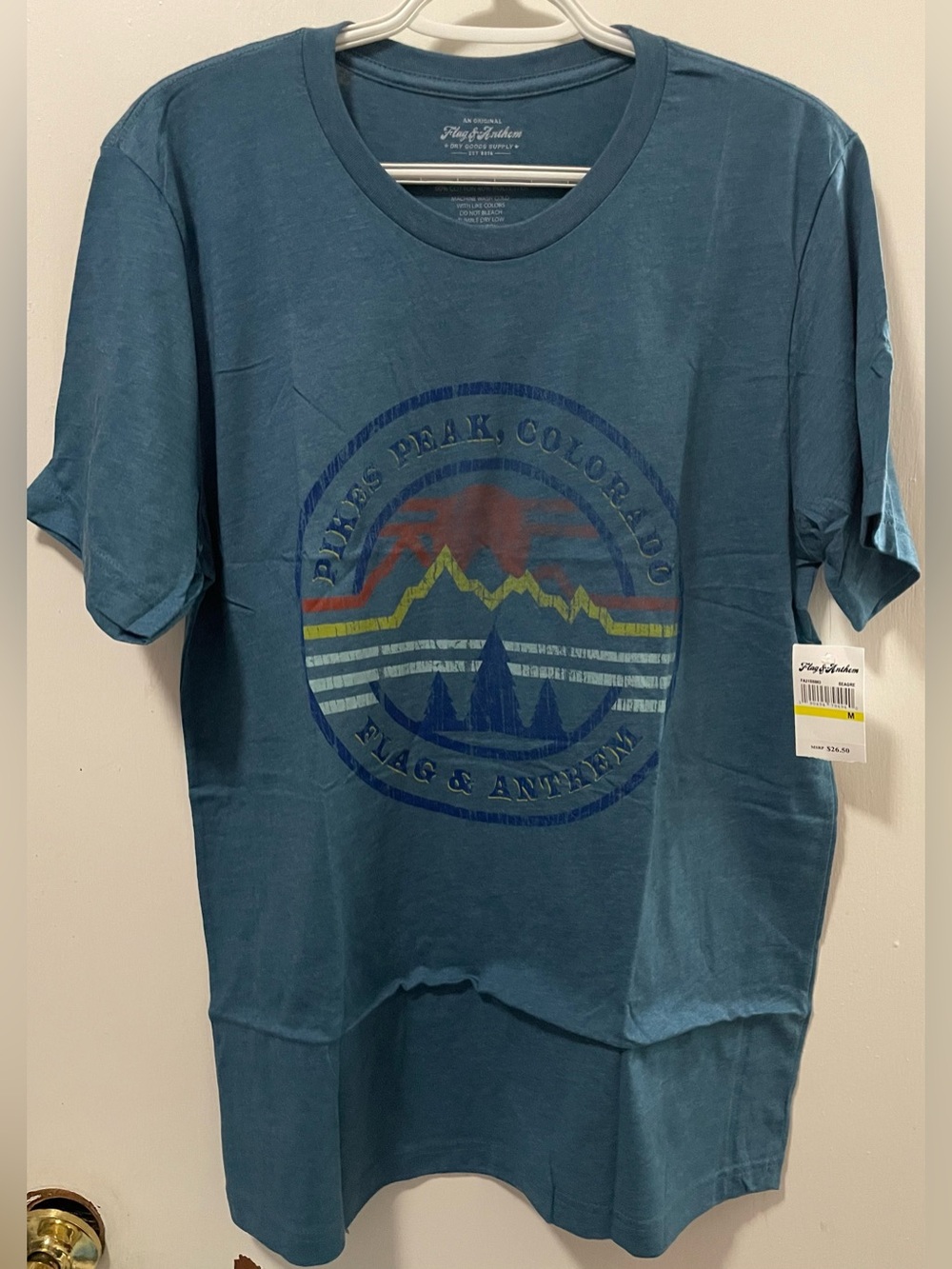 Flag & Anthem Men’s Sea Green Graphic Tee Short Sleeve T-Shirt Size Medium M